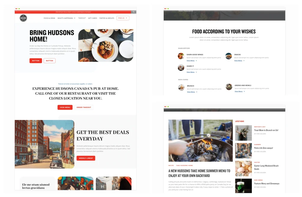 Hudsons Pub Design refresh